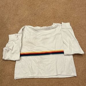Vintage Brandy Melville Rainbow Striped Long Sleeve Tee